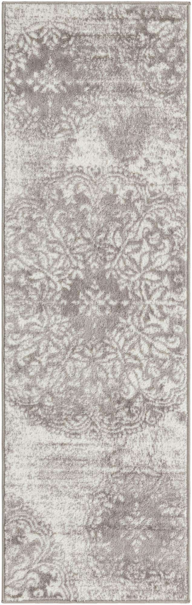 Light Gray 2' x 6' 7 Sofia Runner Area Rug Durable Easy Clean Stain Resistant Unique Carpet for Affordable Interior Home Design for Sale at Rug Engine