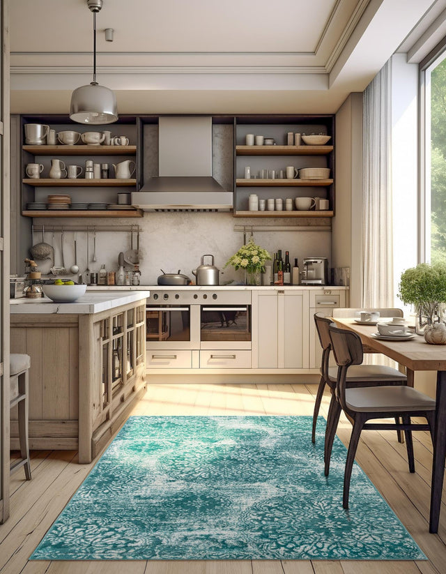 Turquoise 3' 1 x 5' 3 Sofia Rectangle Area Rug