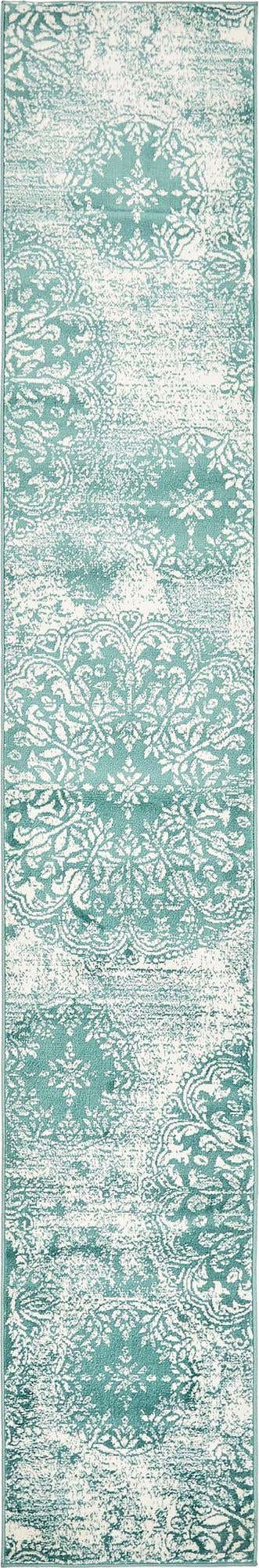 Turquoise 2' x 13' 1 Sofia Runner Area Rug Durable Easy Clean Stain Resistant Unique Carpet for Affordable Interior Home Design for Sale at Rug Engine