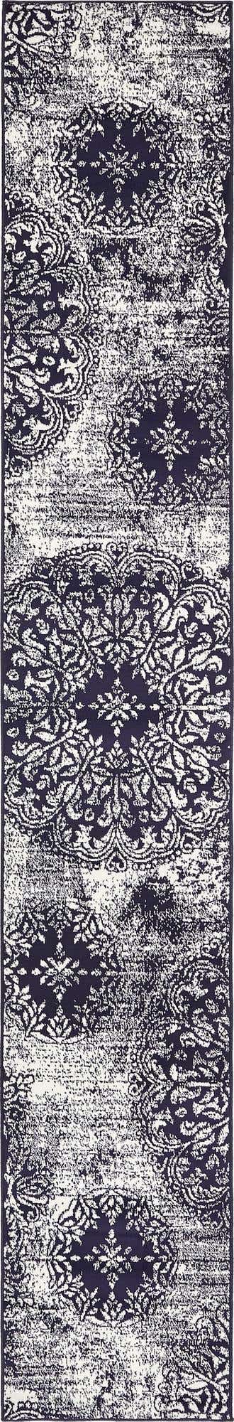 Navy Blue 2' x 13' 1 Sofia Runner Area Rug Durable Easy Clean Stain Resistant Unique Carpet for Affordable Interior Home Design for Sale at Rug Engine