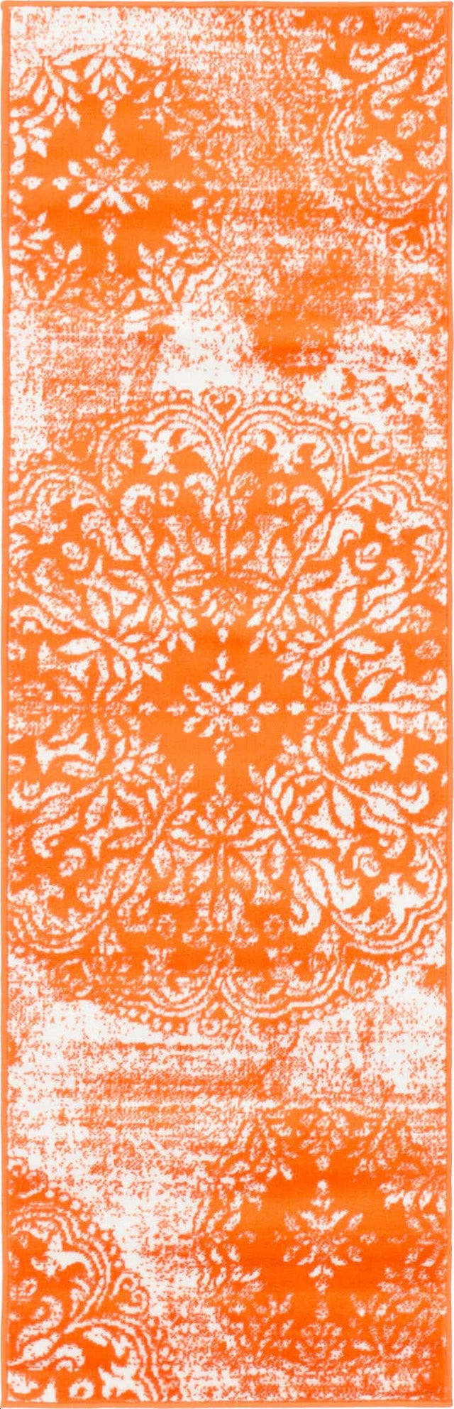 Orange 2' x 6' 7 Sofia Runner Area Rug Durable Easy Clean Stain Resistant Unique Carpet for Affordable Interior Home Design for Sale at Rug Engine