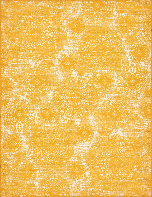 Yellow 9' x 12' Sofia Rectangle Area Rug Durable Easy Clean Stain Resistant Unique Carpet for Affordable Interior Home Design for Sale at Rug Engine