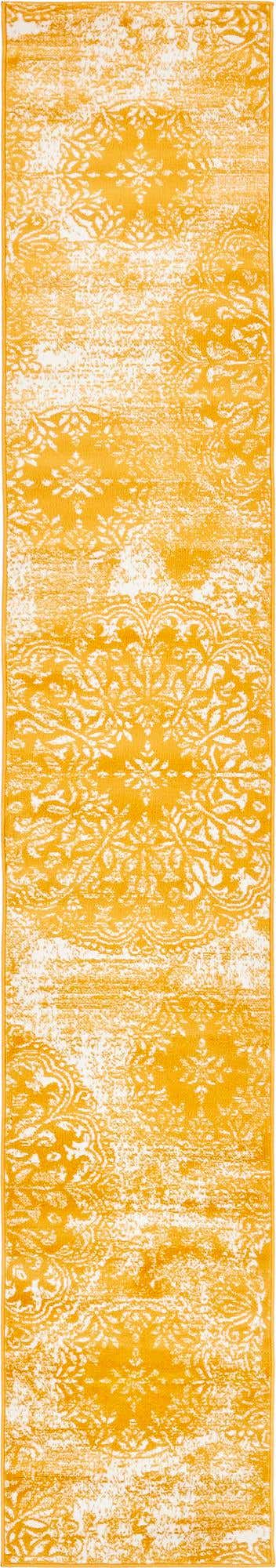 Yellow 2' x 13' 1 Sofia Runner Area Rug Durable Easy Clean Stain Resistant Unique Carpet for Affordable Interior Home Design for Sale at Rug Engine