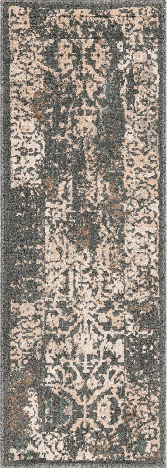 Gray 2' x 6' 1 Tuareg Runner Area Rug Vintage Inspired Distressed Look Durable Easy Clean Carpet for Unique Home Interiors for Sale at Rug Engine