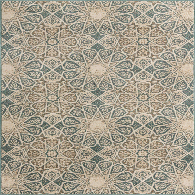 Multicolor 8' x 8' Tuareg Square Area Rug Vintage Inspired Distressed Look Durable Easy Clean Carpet for Unique Home Interiors for Sale at Rug Engine