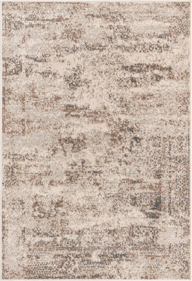 Cream 4' 1 x 6' 1 Tuareg Rectangle Area Rug Vintage Inspired Distressed Look Durable Easy Clean Carpet for Unique Home Interiors for Sale at Rug Engine