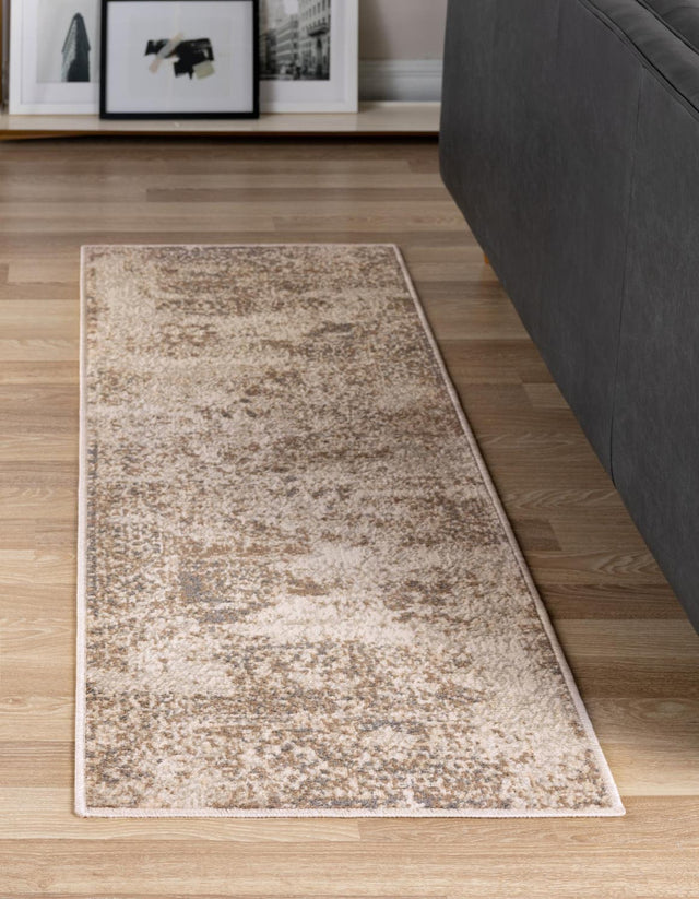 Cream 2' x 6' 1 Tuareg Runner Area Rug Vintage Inspired Distressed Look Durable Easy Clean Carpet for Unique Home Interiors for Sale at Rug Engine