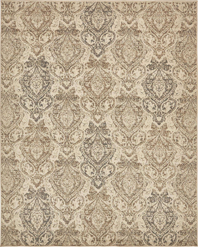 Beige 8' x 10' Tuareg Rectangle Area Rug Vintage Inspired Distressed Look Durable Easy Clean Carpet for Unique Home Interiors for Sale at Rug Engine