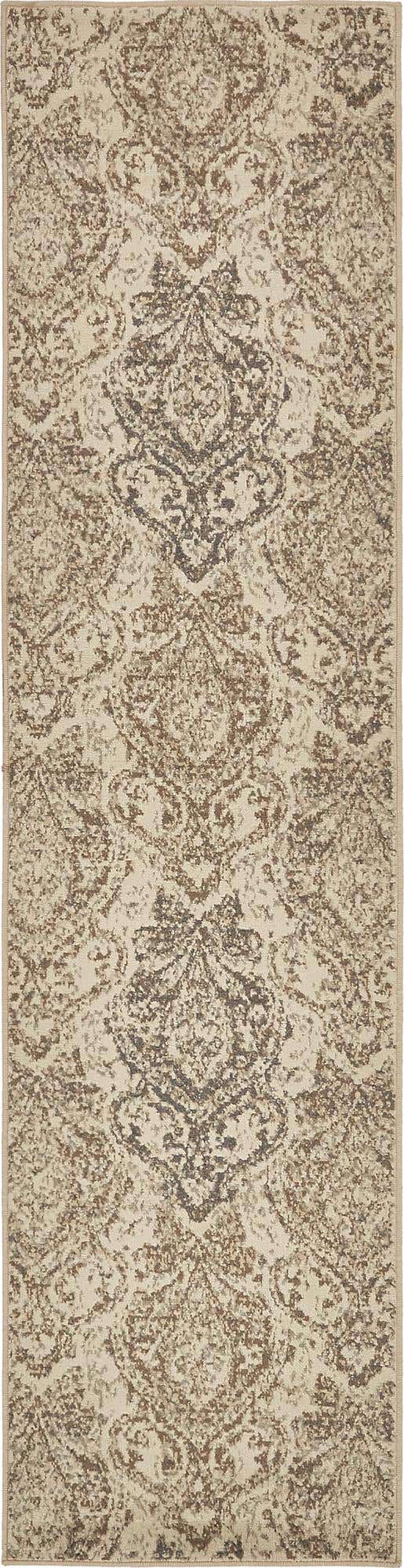 Beige 2' 7 x 10' Tuareg Runner Area Rug Vintage Inspired Distressed Look Durable Easy Clean Carpet for Unique Home Interiors for Sale at Rug Engine