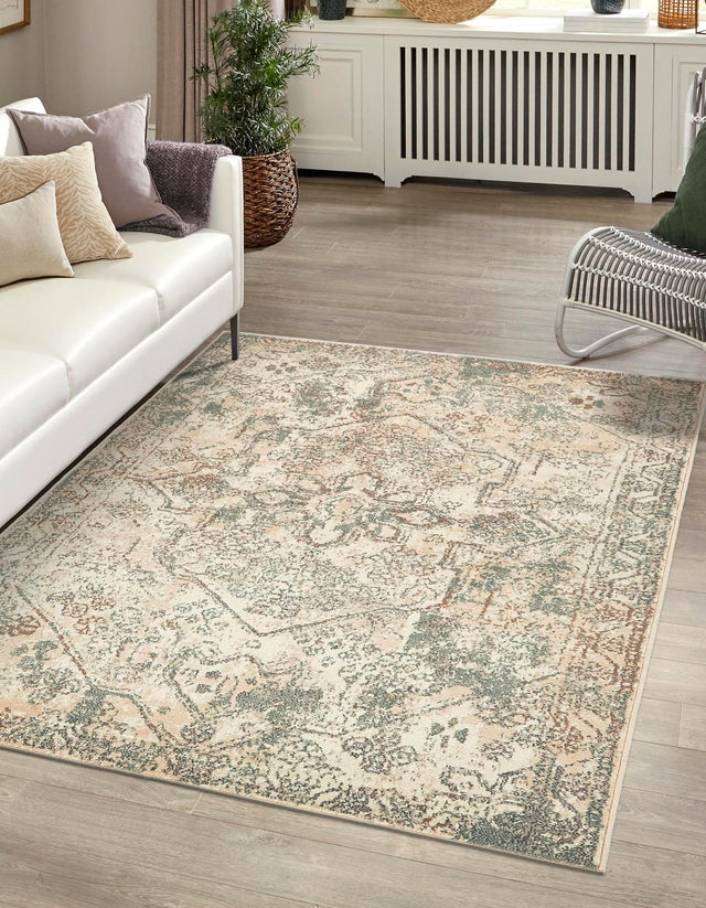 Multicolor 5' 1 x 8' Tuareg Rectangle Area Rug Vintage Inspired Distressed Look Durable Easy Clean Carpet for Unique Home Interiors for Sale at Rug Engine