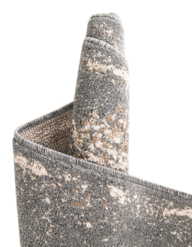 Gray 9' x 12' Tuareg Rectangle Area Rug Vintage Inspired Distressed Look Durable Easy Clean Carpet for Unique Home Interiors for Sale at Rug Engine