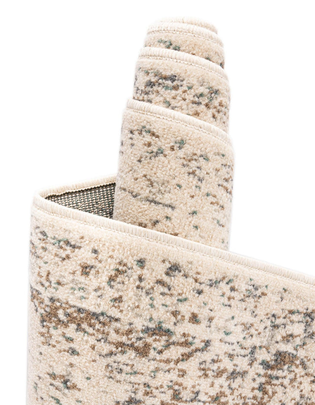 Cream 2' 7 x 10' Tuareg Runner Area Rug Vintage Inspired Distressed Look Durable Easy Clean Carpet for Unique Home Interiors for Sale at Rug Engine