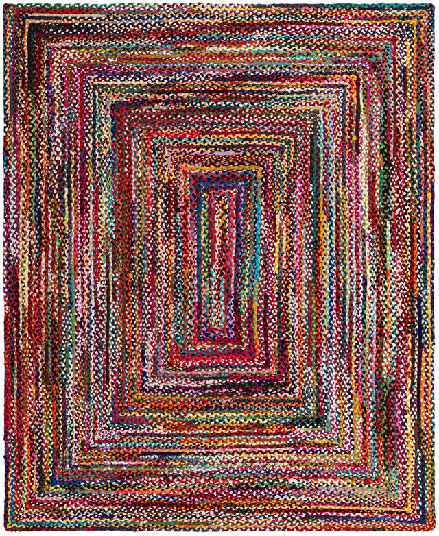 Multicolor 8' x 10' Braided Chindi Rectangle Area Rug 100% Cotton Hand Braided Natural Eco-Friendly Boho Style Modern Carpet for Living Rooms Dining Office Dorm for Sale at Rug Engine