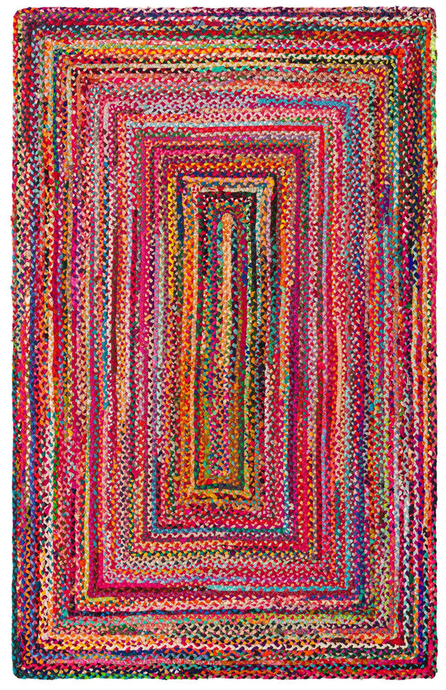 Multicolor 5' 1 x 8' Braided Chindi Rectangle Area Rug 100% Cotton Hand Braided Natural Eco-Friendly Boho Style Modern Carpet for Living Rooms Dining Office Dorm for Sale at Rug Engine