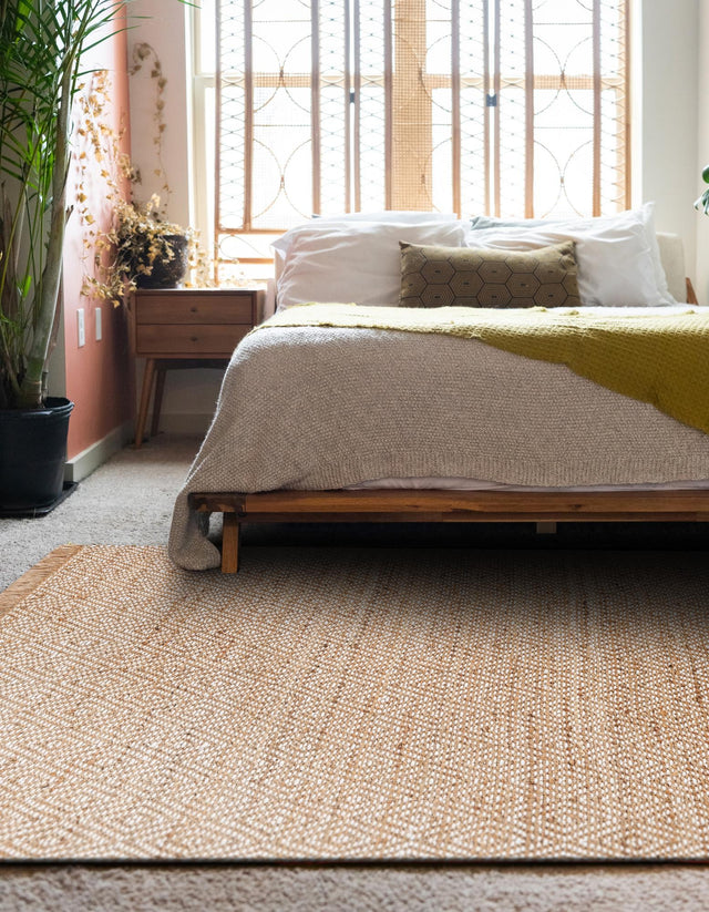 Natural 12' 2 x 16' 1 Braided Jute Rectangle Area Rug 100% Jute Hand Braided Natural Eco-Friendly Boho Style Carpet for Living Rooms Dining Office Space Dorms for Sale at Rug Engine