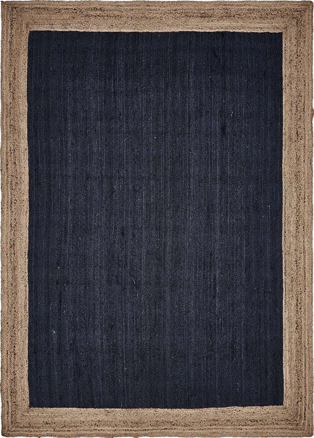 Navy Blue 9' x 12' 2 Braided Jute Rectangle Area Rug 100% Jute Hand Braided Natural Eco-Friendly Boho Style Carpet for Living Rooms Dining Office Space Dorms for Sale at Rug Engine