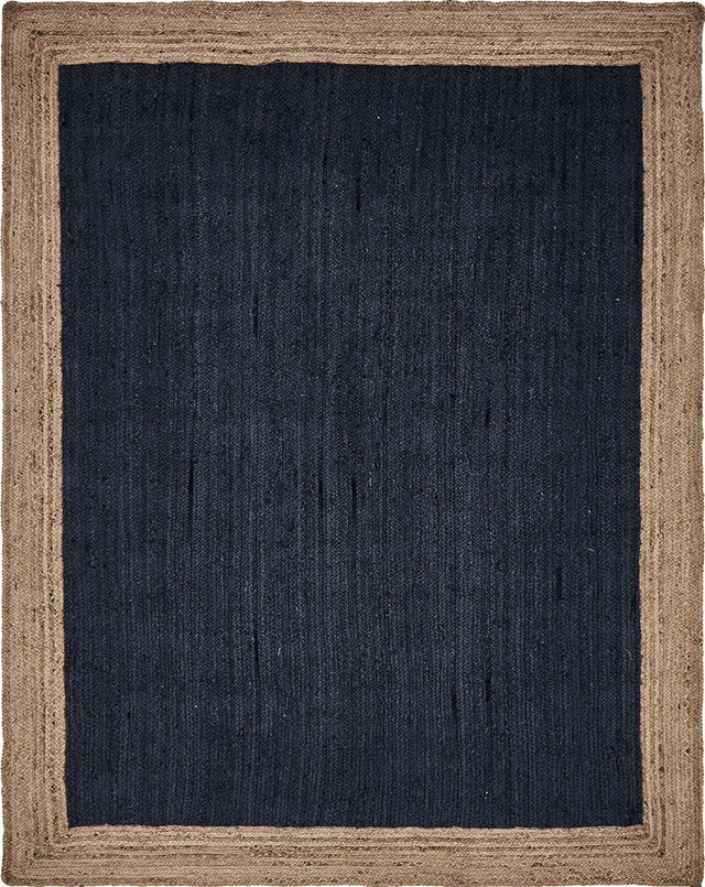 Navy Blue 8' x 10' Braided Jute Rectangle Area Rug 100% Jute Hand Braided Natural Eco-Friendly Boho Style Carpet for Living Rooms Dining Office Space Dorms for Sale at Rug Engine