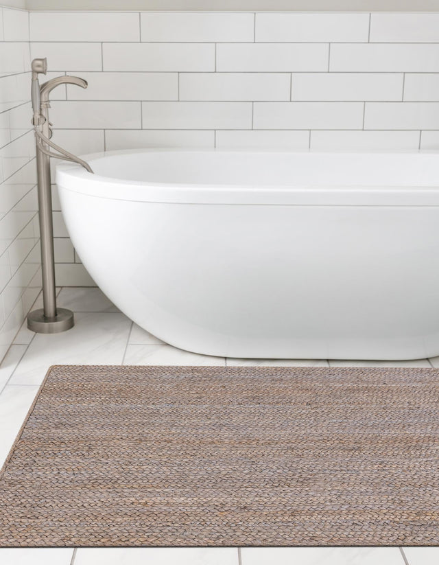 Gray 2' 7 x 6' 1 Braided Jute Runner Area Rug 100% Jute Hand Braided Natural Eco-Friendly Boho Style Carpet for Living Rooms Dining Office Space Dorms for Sale at Rug Engine