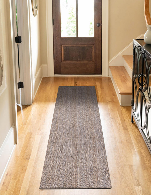 Gray 2' 7 x 6' 1 Braided Jute Runner Area Rug 100% Jute Hand Braided Natural Eco-Friendly Boho Style Carpet for Living Rooms Dining Office Space Dorms for Sale at Rug Engine