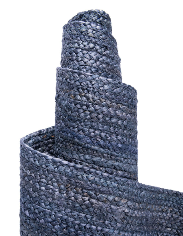 Navy Blue 10' x 14' 1 Braided Jute Rectangle Area Rug 100% Jute Hand Braided Natural Eco-Friendly Boho Style Carpet for Living Rooms Dining Office Space Dorms for Sale at Rug Engine