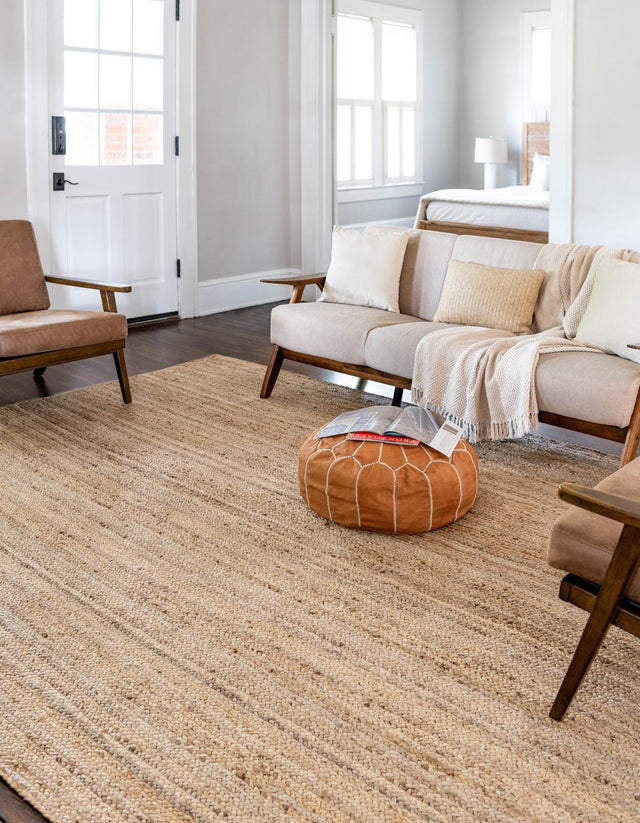 Natural 8' x 10' Braided Jute Rectangle Area Rug Discounted Clearance Final Sale 100% Jute Hand Braided Natural Eco-Friendly Boho Style Carpet for Living Rooms Dining Office Space Dorms for Sale at Rug Engine