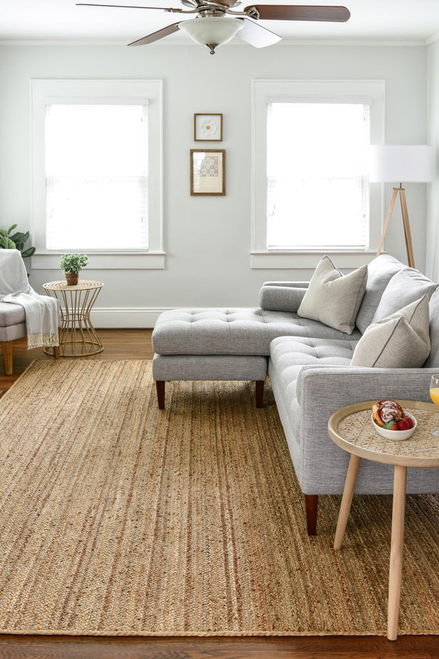 Natural 12' 2 x 16' 1 Braided Jute Rectangle Area Rug 100% Jute Hand Braided Natural Eco-Friendly Boho Style Carpet for Living Rooms Dining Office Space Dorms for Sale at Rug Engine