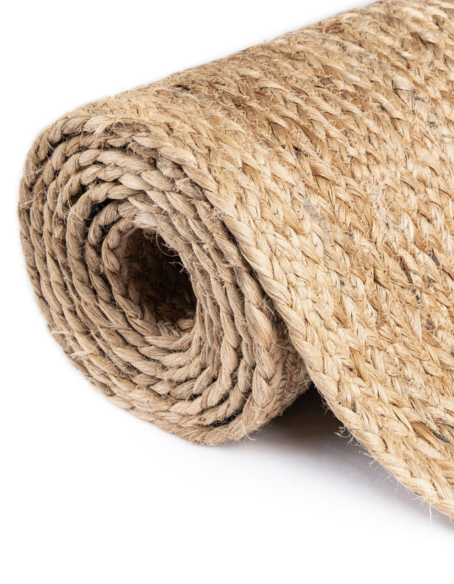 Natural 4' 1 x 6' 1 Braided Jute Rectangle Area Rug 100% Jute Hand Braided Natural Eco-Friendly Boho Style Carpet for Living Rooms Dining Office Space Dorms for Sale at Rug Engine