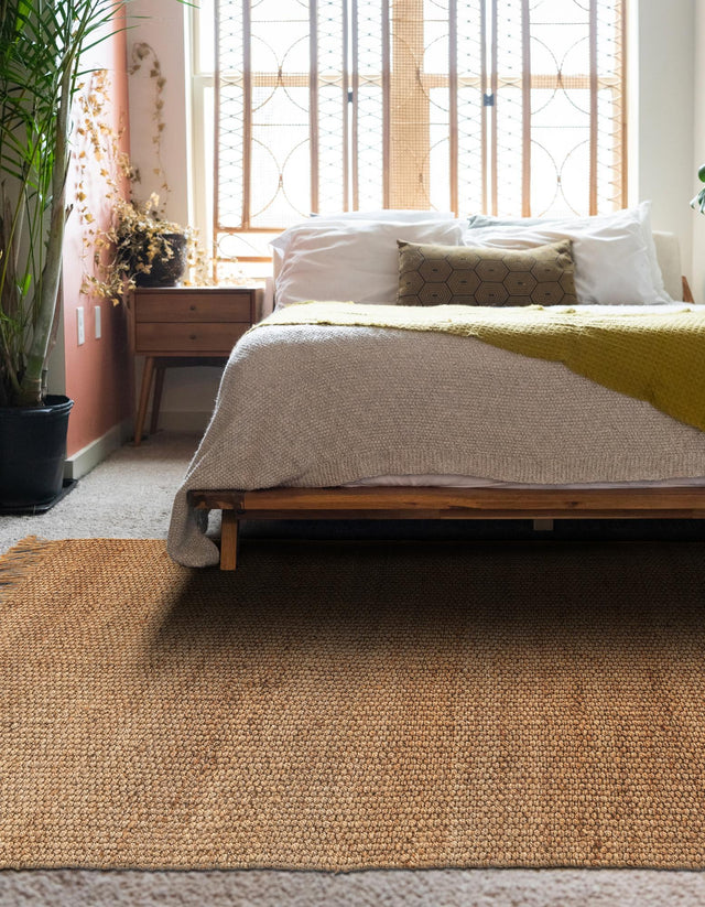 Natural 3' 1 x 5' 1 Chunky Jute Rectangle Area Rug 100% All Natural Jute Sustainable Eco-Friendly Carpet Mat for Natural Interior Design Homes for Sale at Rug Engine