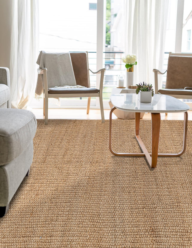 Natural 7' 1 x 10' Chunky Jute Rectangle Area Rug 100% All Natural Jute Sustainable Eco-Friendly Carpet Mat for Natural Interior Design Homes for Sale at Rug Engine