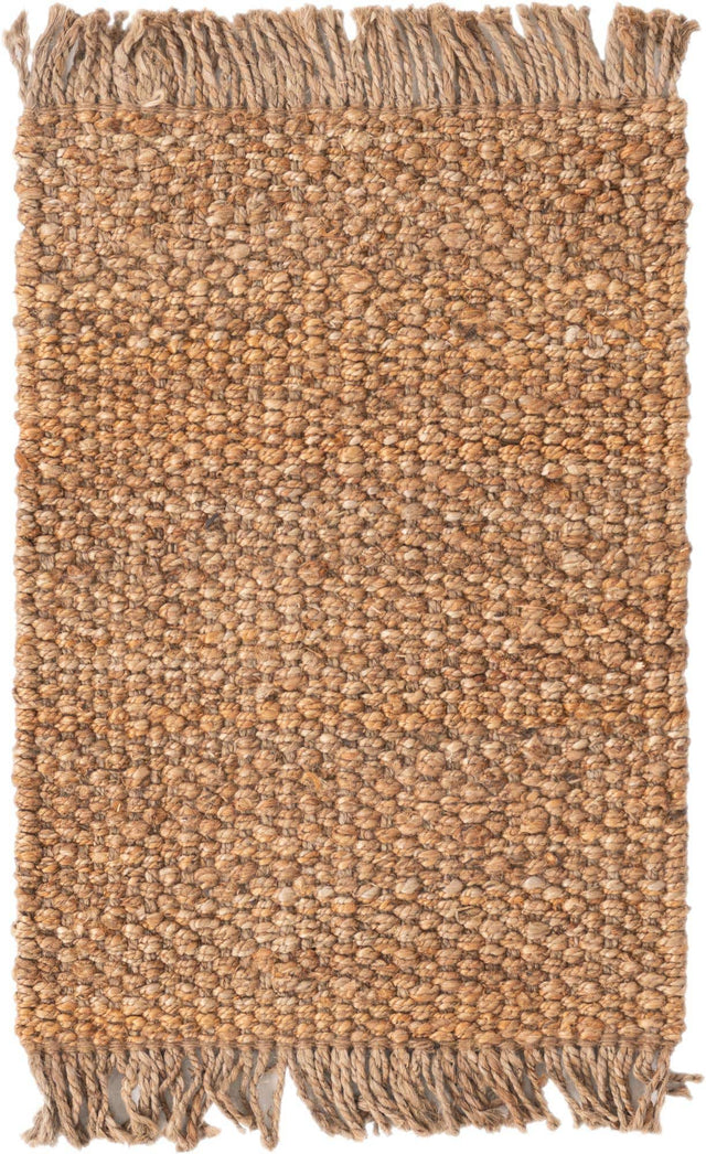 Natural 2' x 3' 1 Chunky Jute Rectangle Area Rug 100% All Natural Jute Sustainable Eco-Friendly Carpet Mat for Natural Interior Design Homes for Sale at Rug Engine