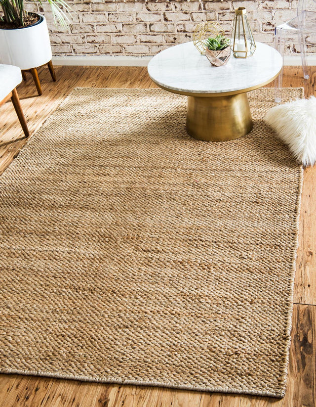 Natural 5' 1 x 8' Chunky Jute Rectangle Area Rug 100% All Natural Jute Sustainable Eco-Friendly Carpet Mat for Natural Interior Design Homes for Sale at Rug Engine