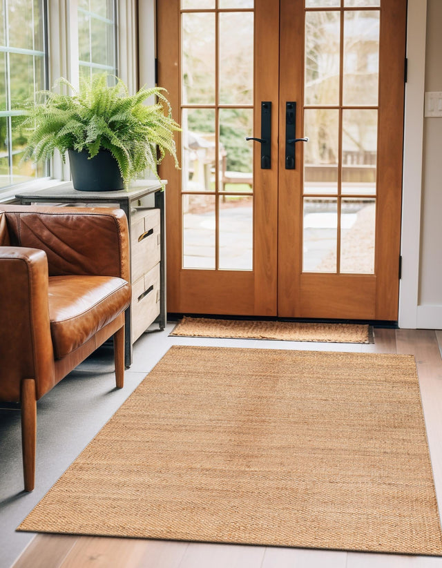 Natural 5' 1 x 8' Chunky Jute Rectangle Area Rug 100% All Natural Jute Sustainable Eco-Friendly Carpet Mat for Natural Interior Design Homes for Sale at Rug Engine