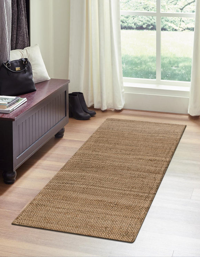 Natural 2' x 8' Chunky Jute Runner Area Rug 100% All Natural Jute Sustainable Eco-Friendly Carpet Mat for Natural Interior Design Homes for Sale at Rug Engine