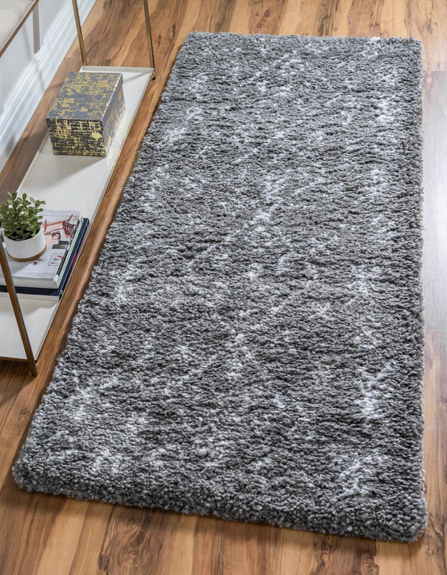 Gray 2' 7 x 6' 1 Rabat Shag Runner Area Rug Thick Soft Touch Fluffy & Plush Shaggy Pile Durable Geometric Carpet for Luxury Interior Design for Sale at Rug Engine