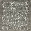 Gray 8' x 8' Rabat Shag Square Area Rug Thick Soft Touch Fluffy & Plush Shaggy Pile