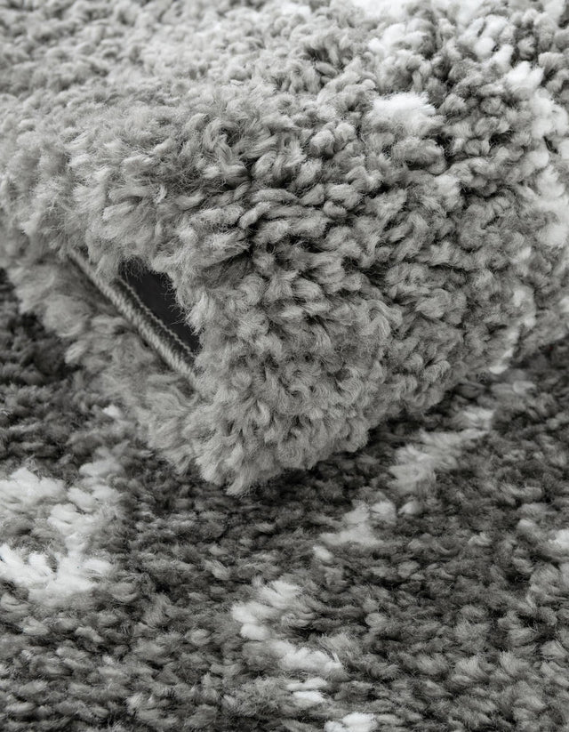 Gray 5' 1 x 8' Rabat Shag Rectangle Area Rug Thick Soft Touch Fluffy & Plush Shaggy Pile Durable Geometric Carpet for Luxury Interior Design for Sale at Rug Engine