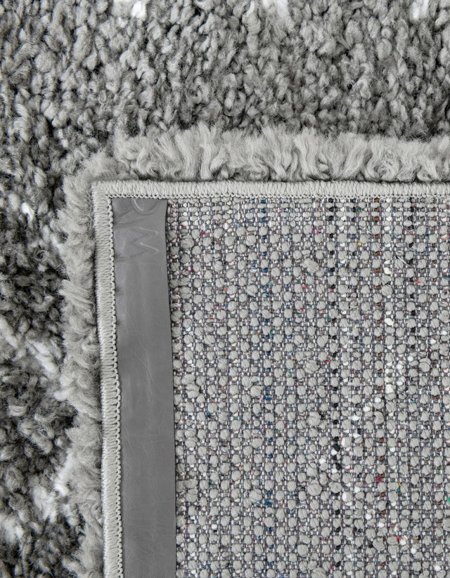 Gray 5' 1 x 8' Rabat Shag Rectangle Area Rug Thick Soft Touch Fluffy & Plush Shaggy Pile Durable Geometric Carpet for Luxury Interior Design for Sale at Rug Engine