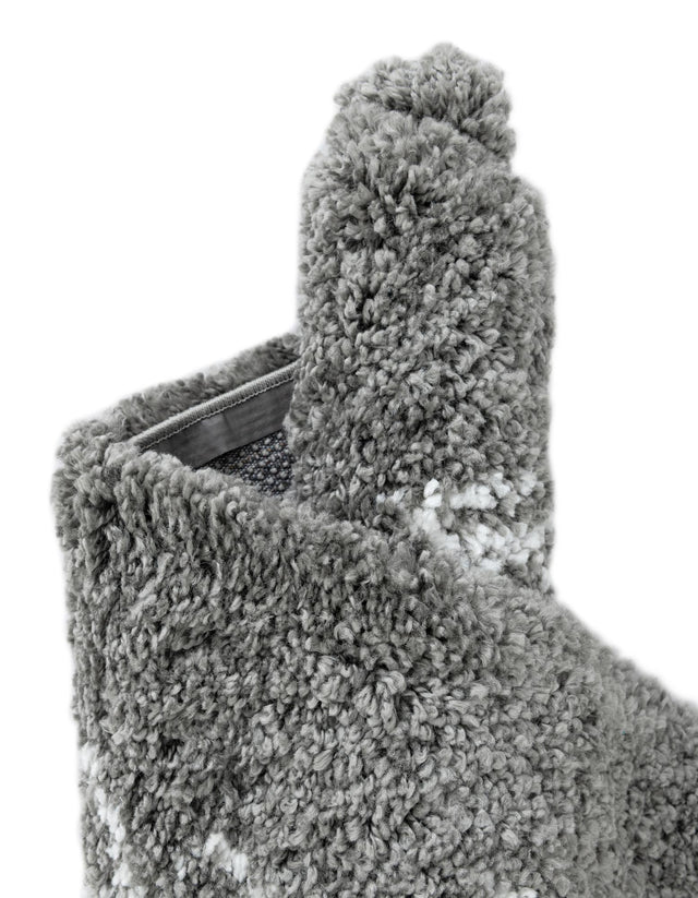 Gray 5' 1 x 8' Rabat Shag Rectangle Area Rug Thick Soft Touch Fluffy & Plush Shaggy Pile Durable Geometric Carpet for Luxury Interior Design for Sale at Rug Engine