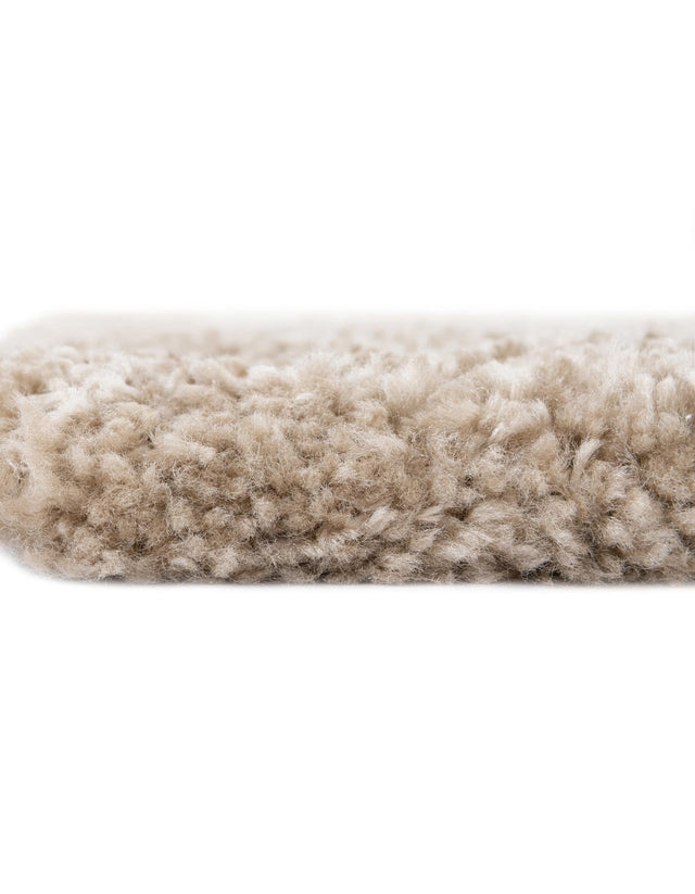 Taupe 8' x 8' Rabat Shag Square Area Rug Thick Soft Touch Fluffy & Plush Shaggy Pile