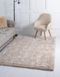 Taupe 4' 1 x 6' 1 Rabat Shag Rectangle Area Rug Thick Soft Touch Fluffy & Plush Shaggy Pile
