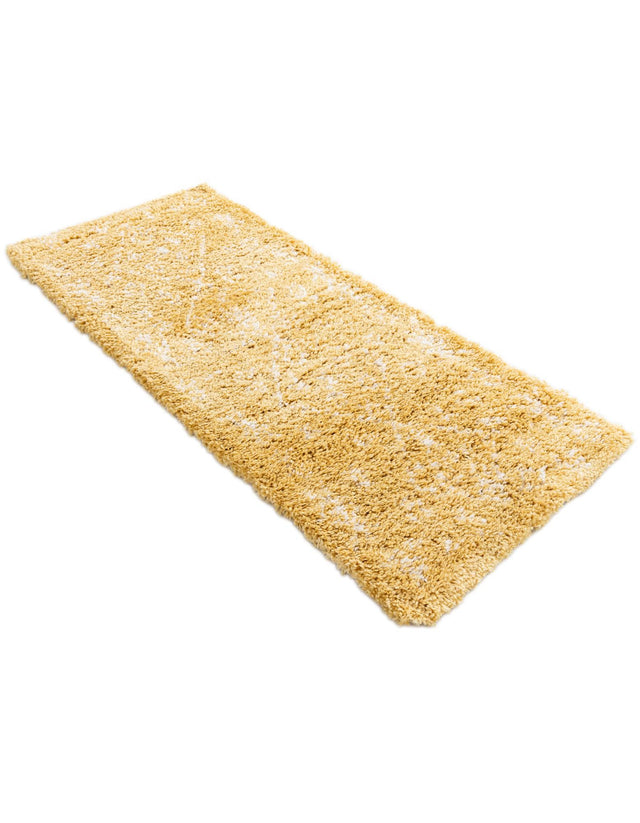 Yellow 2' 7 x 6' 1 Rabat Shag Runner Area Rug Thick Soft Touch Fluffy & Plush Shaggy Pile Durable Geometric Carpet for Luxury Interior Design for Sale at Rug Engine