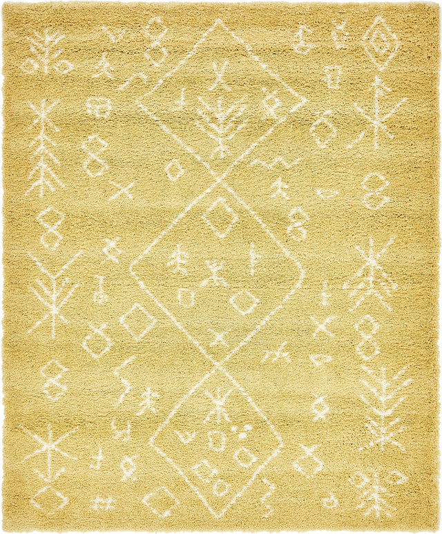 Yellow 9' x 12' 2 Rabat Shag Rectangle Area Rug Thick Soft Touch Fluffy & Plush Shaggy Pile Durable Geometric Carpet for Luxury Interior Design for Sale at Rug Engine