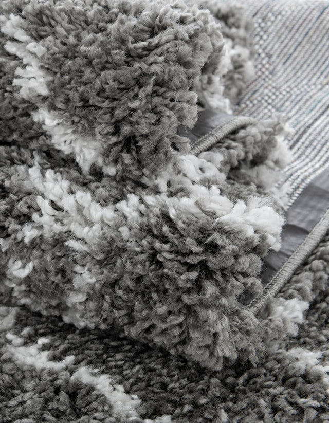 Gray 8' x 8' Rabat Shag Square Area Rug Thick Soft Touch Fluffy & Plush Shaggy Pile Durable Geometric Carpet for Luxury Interior Design for Sale at Rug Engine