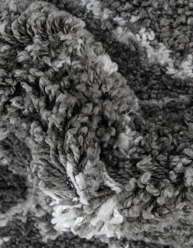 Gray 5' 1 x 8' Rabat Shag Rectangle Area Rug Thick Soft Touch Fluffy & Plush Shaggy Pile Durable Geometric Carpet for Luxury Interior Design for Sale at Rug Engine