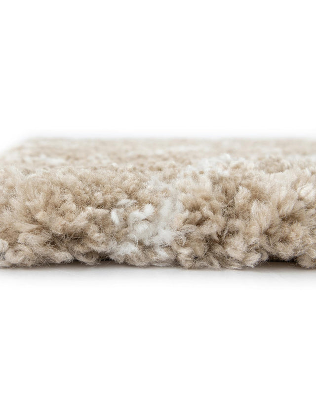 Taupe 7' 10 x 7' 10 Rabat Shag Square Area Rug Thick Soft Touch Fluffy & Plush Shaggy Pile