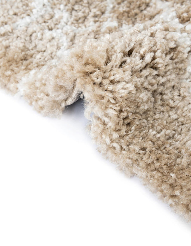 Taupe 8' x 10' Rabat Shag Rectangle Area Rug Thick Soft Touch Fluffy & Plush Shaggy Pile Durable Geometric Carpet for Luxury Interior Design for Sale at Rug Engine