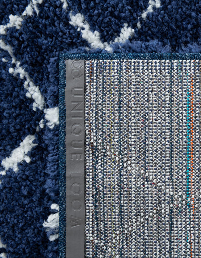 Navy Blue 9' x 12' 2 Rabat Shag Rectangle Area Rug Thick Soft Touch Fluffy & Plush Shaggy Pile Durable Geometric Carpet for Luxury Interior Design for Sale at Rug Engine