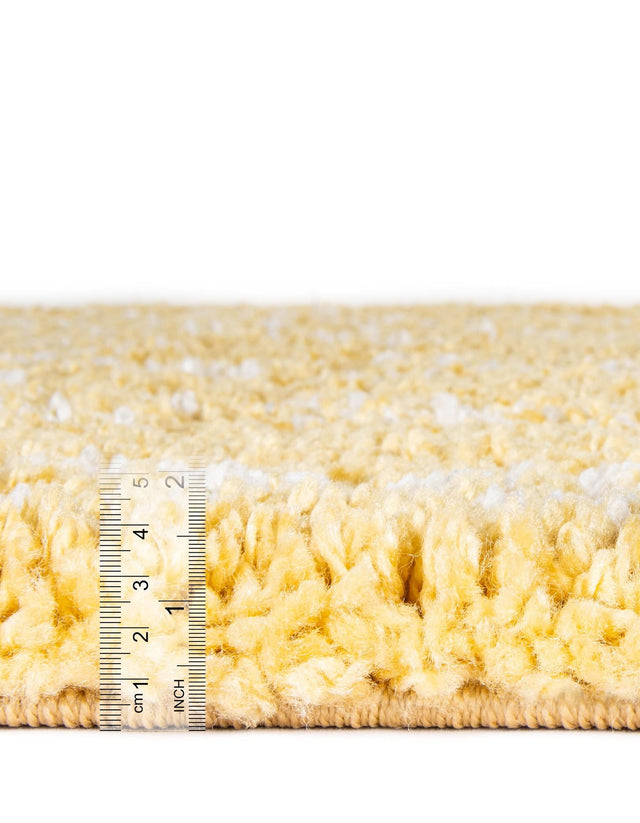 Yellow 8' x 8' Rabat Shag Square Area Rug Thick Soft Touch Fluffy & Plush Shaggy Pile Durable Geometric Carpet for Luxury Interior Design for Sale at Rug Engine