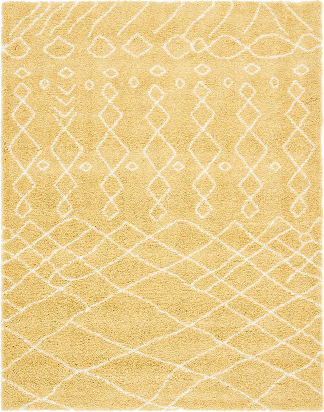 Yellow 9' x 12' 2 Rabat Shag Rectangle Area Rug Thick Soft Touch Fluffy & Plush Shaggy Pile Durable Geometric Carpet for Luxury Interior Design for Sale at Rug Engine