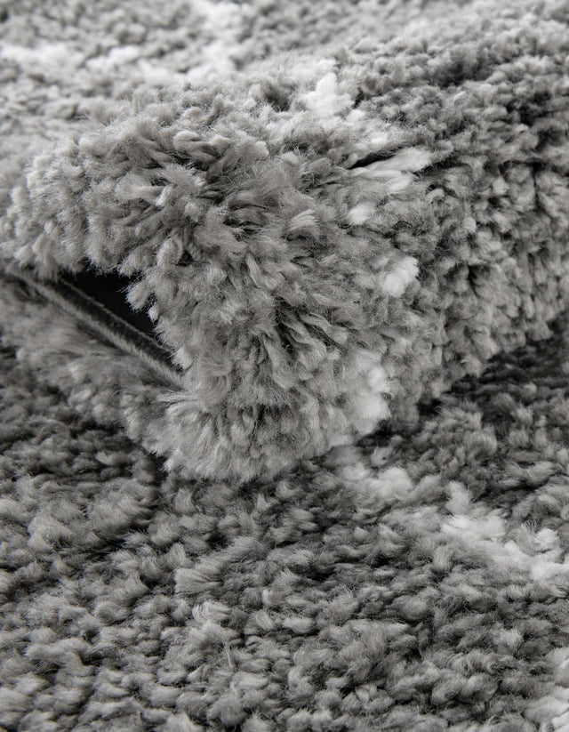 Gray 2' 7 x 10' Rabat Shag Runner Area Rug Thick Soft Touch Fluffy & Plush Shaggy Pile Durable Geometric Carpet for Luxury Interior Design for Sale at Rug Engine